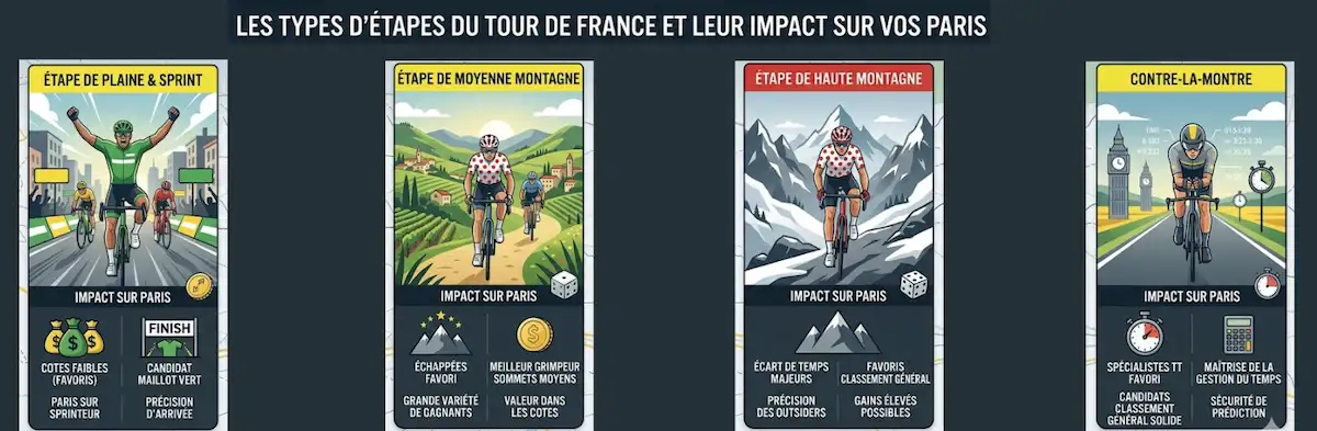 Les différents types d'étapes