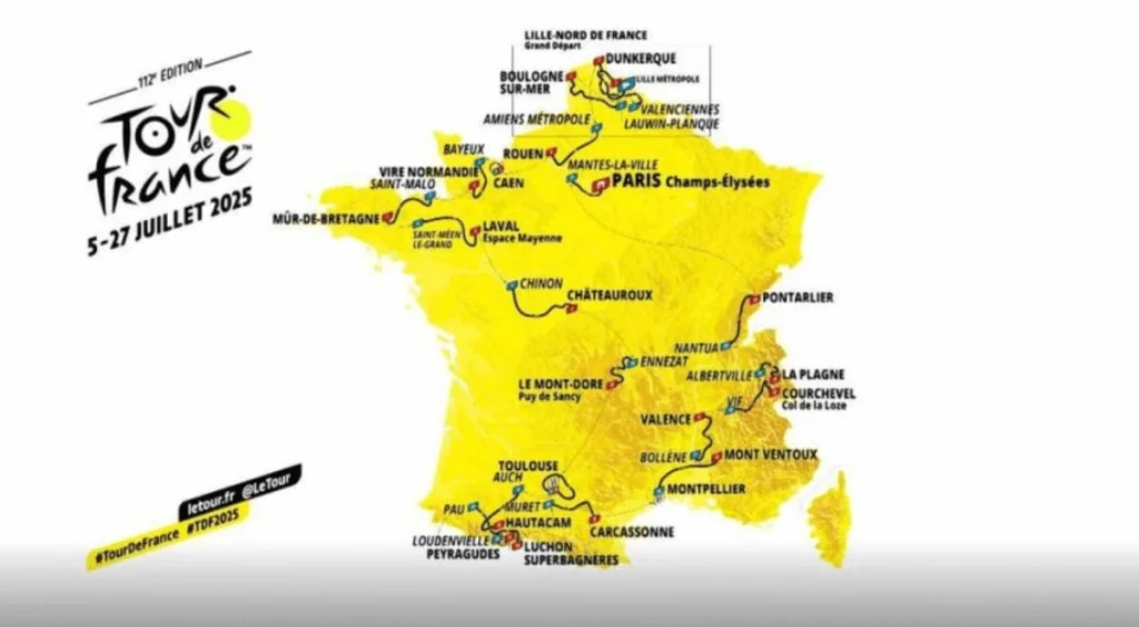 Tour de France 2025 : 21 étapes de Lille à Paris